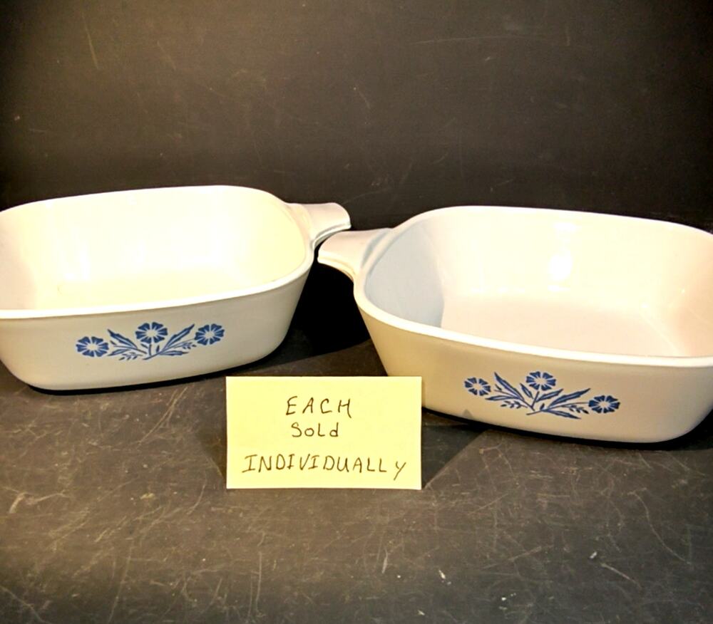 194267. Individual Sized Corning Ware Casserole Dish Blue Cornflower